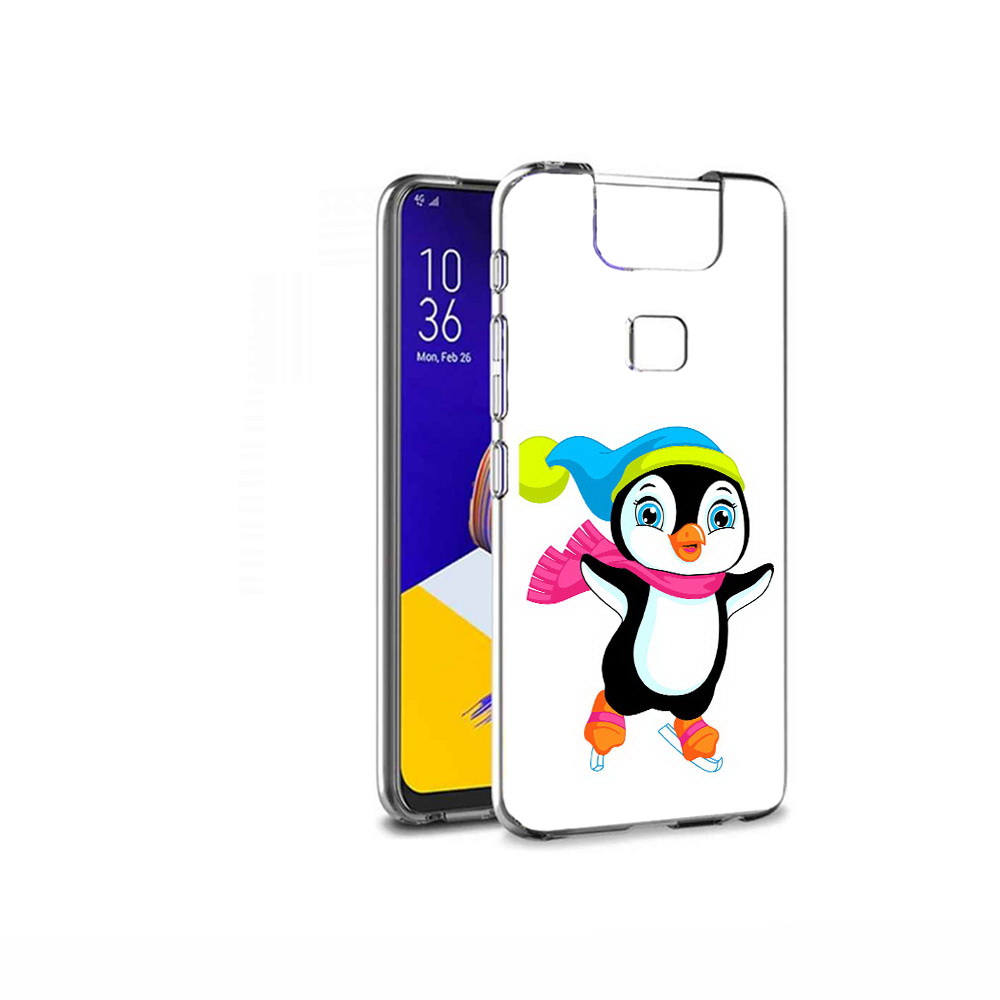 

Чехол MyPads Tocco для Asus ZenFone 6 (ZS630KL) пингвин на коньках, Прозрачный, Tocco