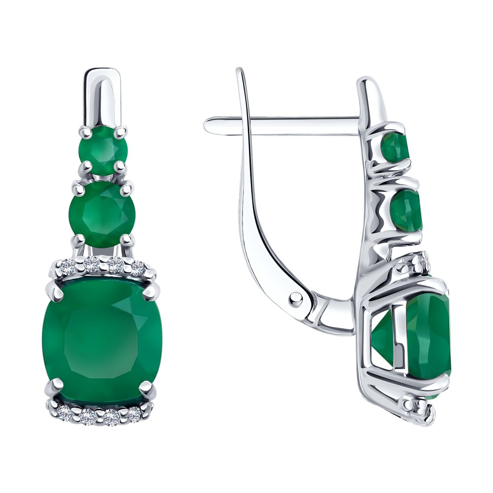 

Серьги из серебра SOKOLOV 92023023, фианит\агат, 92023023
