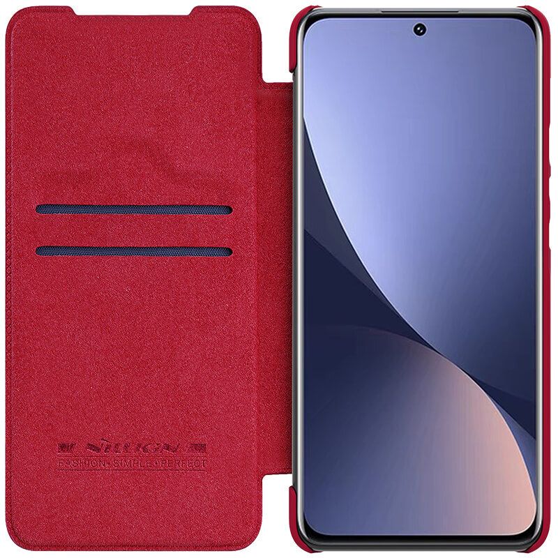 

Кожаный чехол-книжка Nillkin Leather Qin для Xiaomi Mi 12/12X (красный)