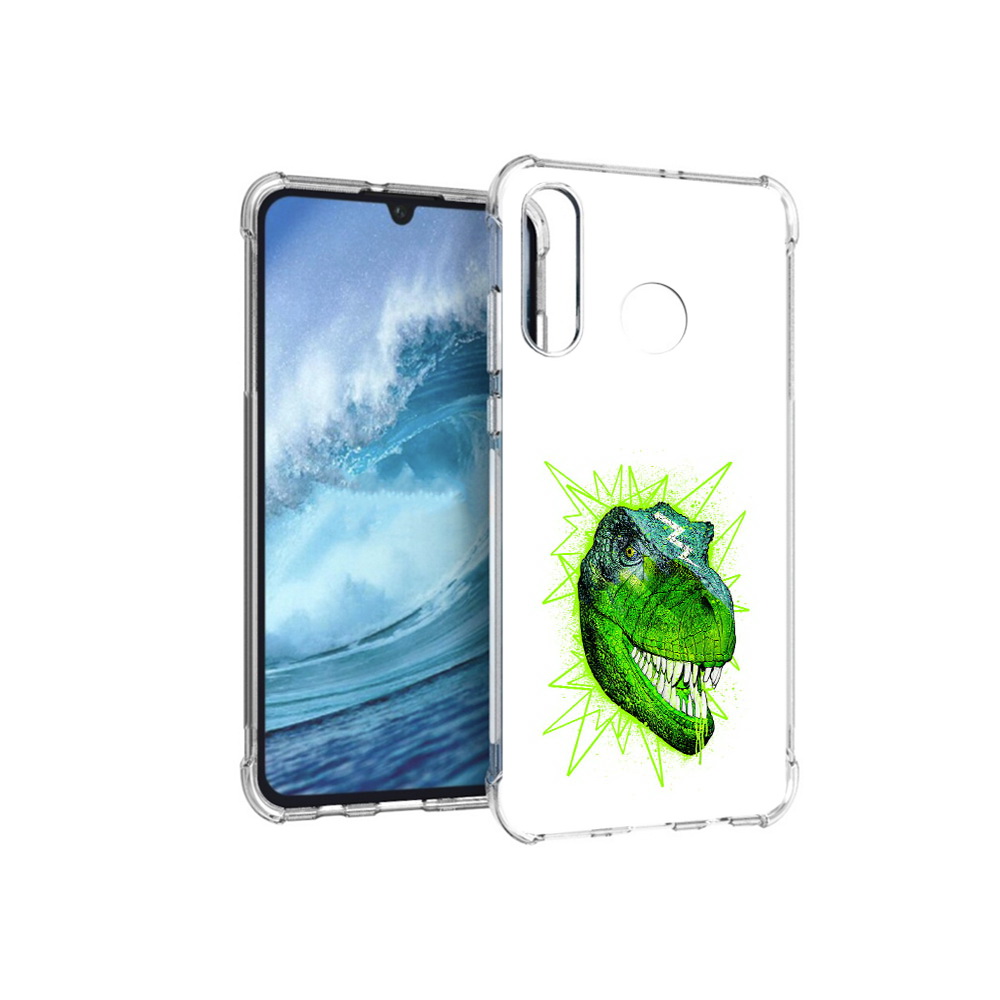 

Чехол MyPads Tocco для Huawei P30 Lite зеленый динозавр, Прозрачный, Tocco