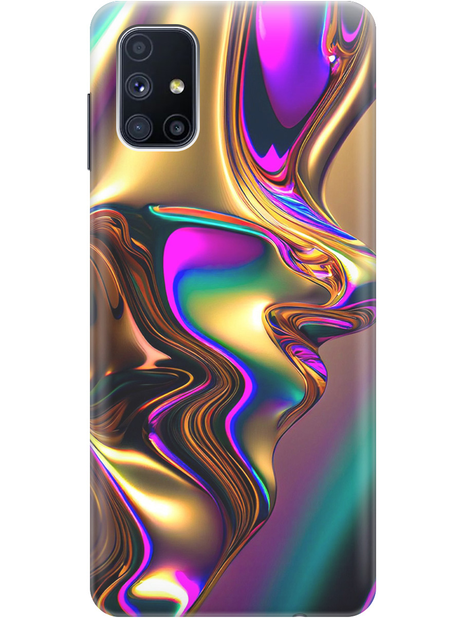 

Силиконовый чехол на Samsung Galaxy M51 с принтом "Золотистая абстракция", Прозрачный;золотистый;фиолетовый, 723412531