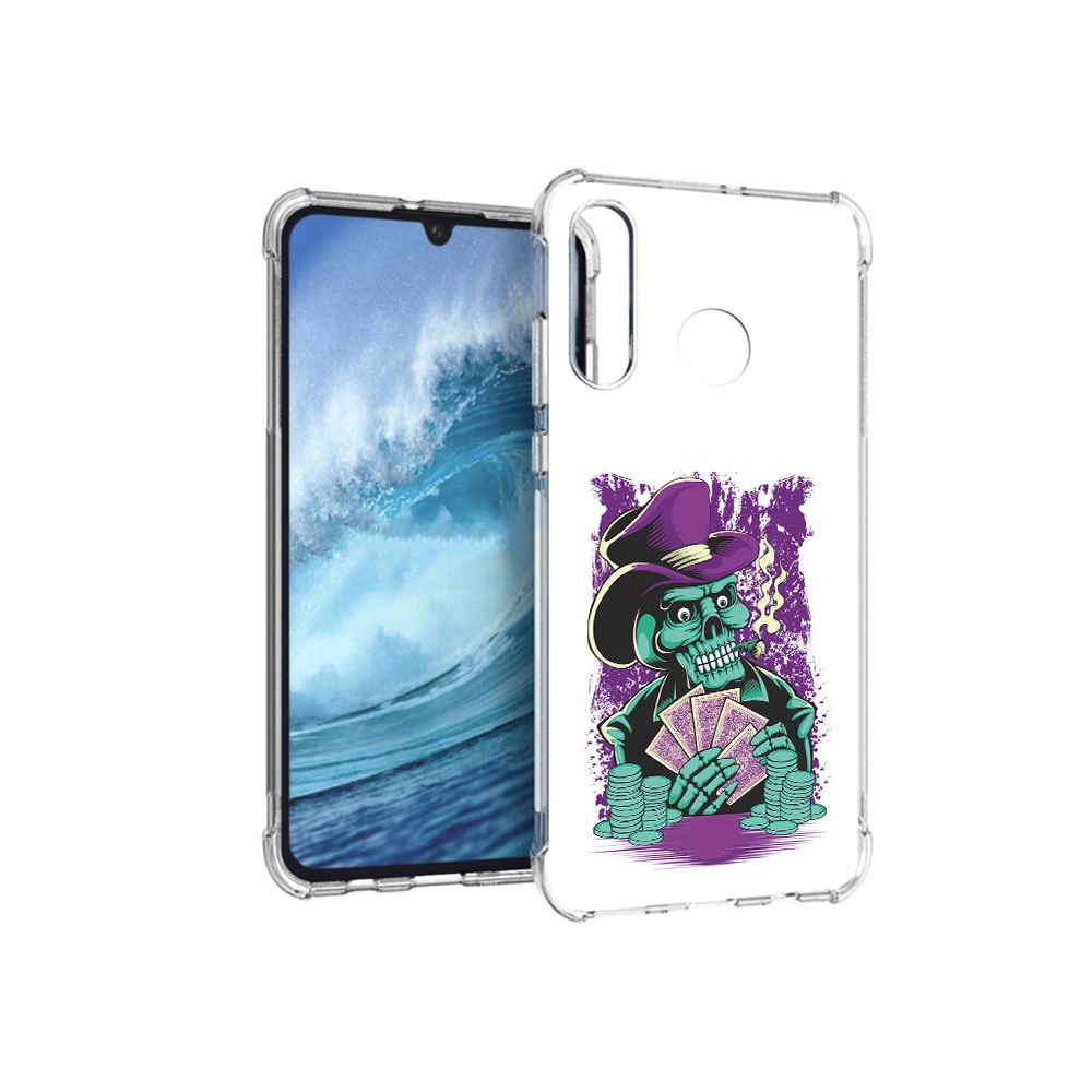 

Чехол MyPads Tocco для Huawei P30 Lite зеленый череп с картами, Прозрачный, Tocco