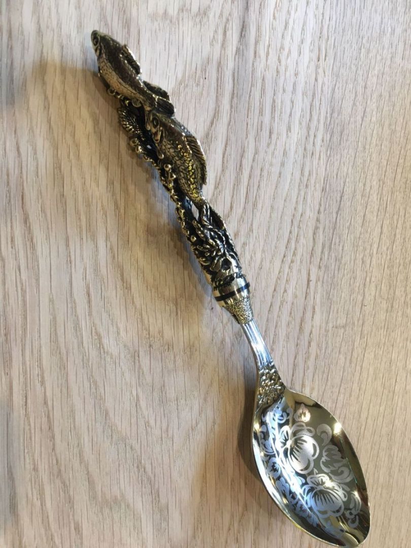 

Столовая ложка Караси (Цельное литье), Золотистый