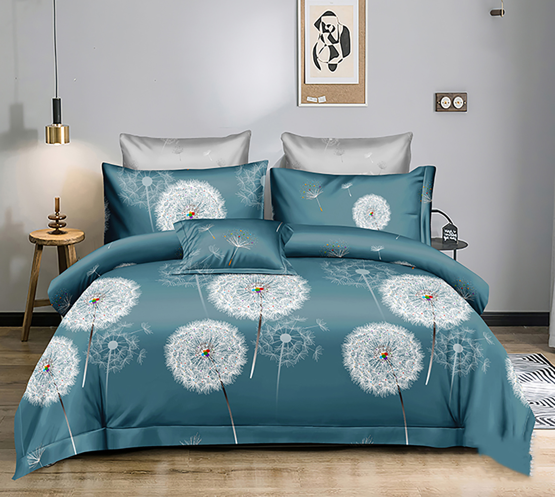 

Постельное белье на резинке Mercury Home Одуваны Семейное Поплин 2 наволочки 70x70, Одуваны