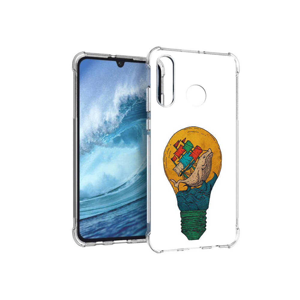 

Чехол MyPads Tocco для Huawei P30 Lite кит в лампочке с парусами, Прозрачный, Tocco