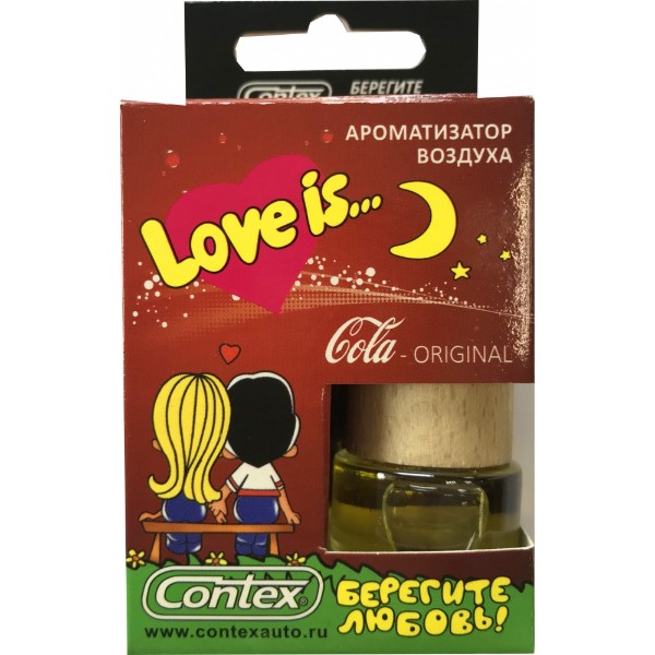 фото Ароматизатор на зеркало contex love is бутылочка "cola-original" 8мл шт contex арт. 7817