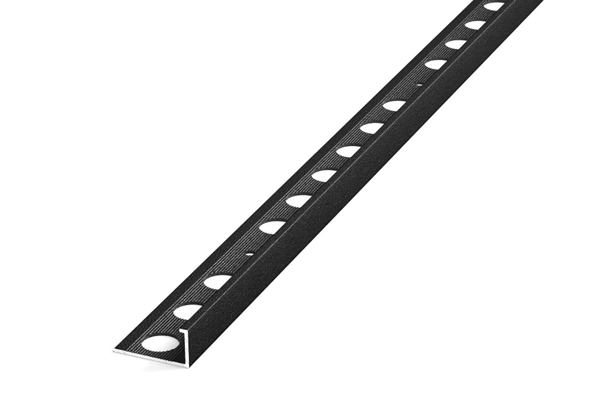 Лука Профиль окантовочный L-образный алюминиевый 10мм, 2,7м, 5шт/уп, Черный УТ000021237