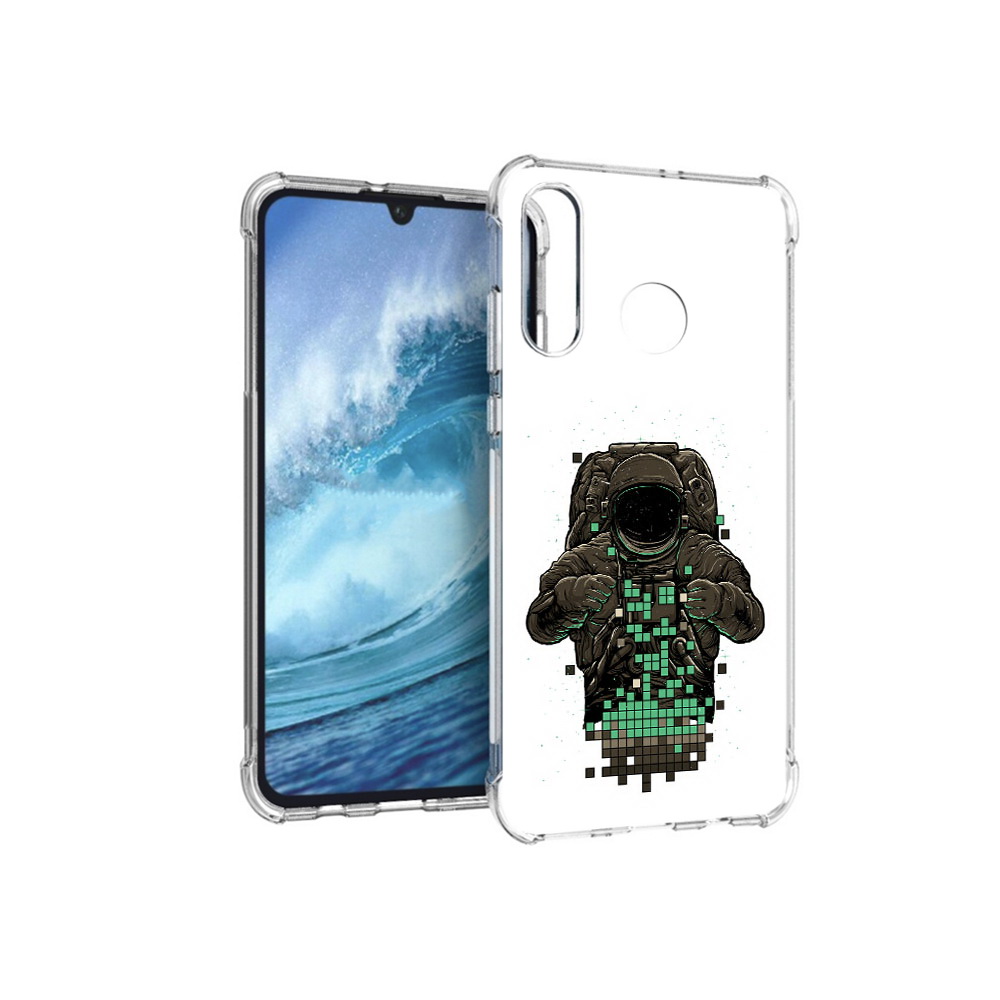 

Чехол MyPads Tocco для Huawei P30 Lite космонавт с пикселями, Прозрачный, Tocco