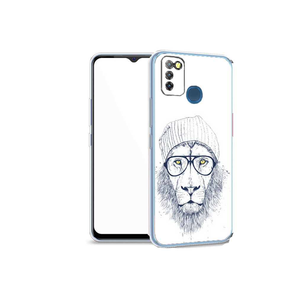 

Чехол MyPads Tocco для Infinix Hot 10 Lite хиппи лев, Прозрачный, Tocco