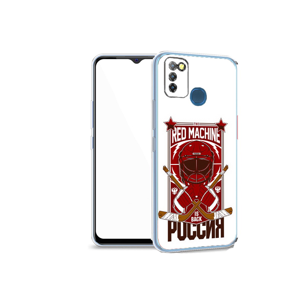 

Чехол MyPads Tocco для Infinix Hot 10 Lite хоккей россия, Прозрачный, Tocco