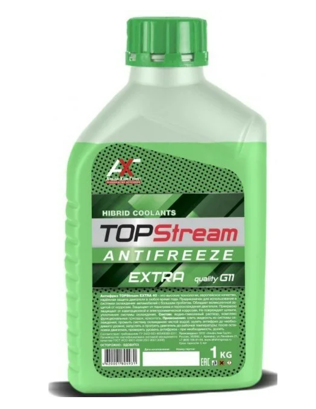 

Антифриз Topstream Extra Green (Зелёный) G11 1 Л Topstream Atseg00001