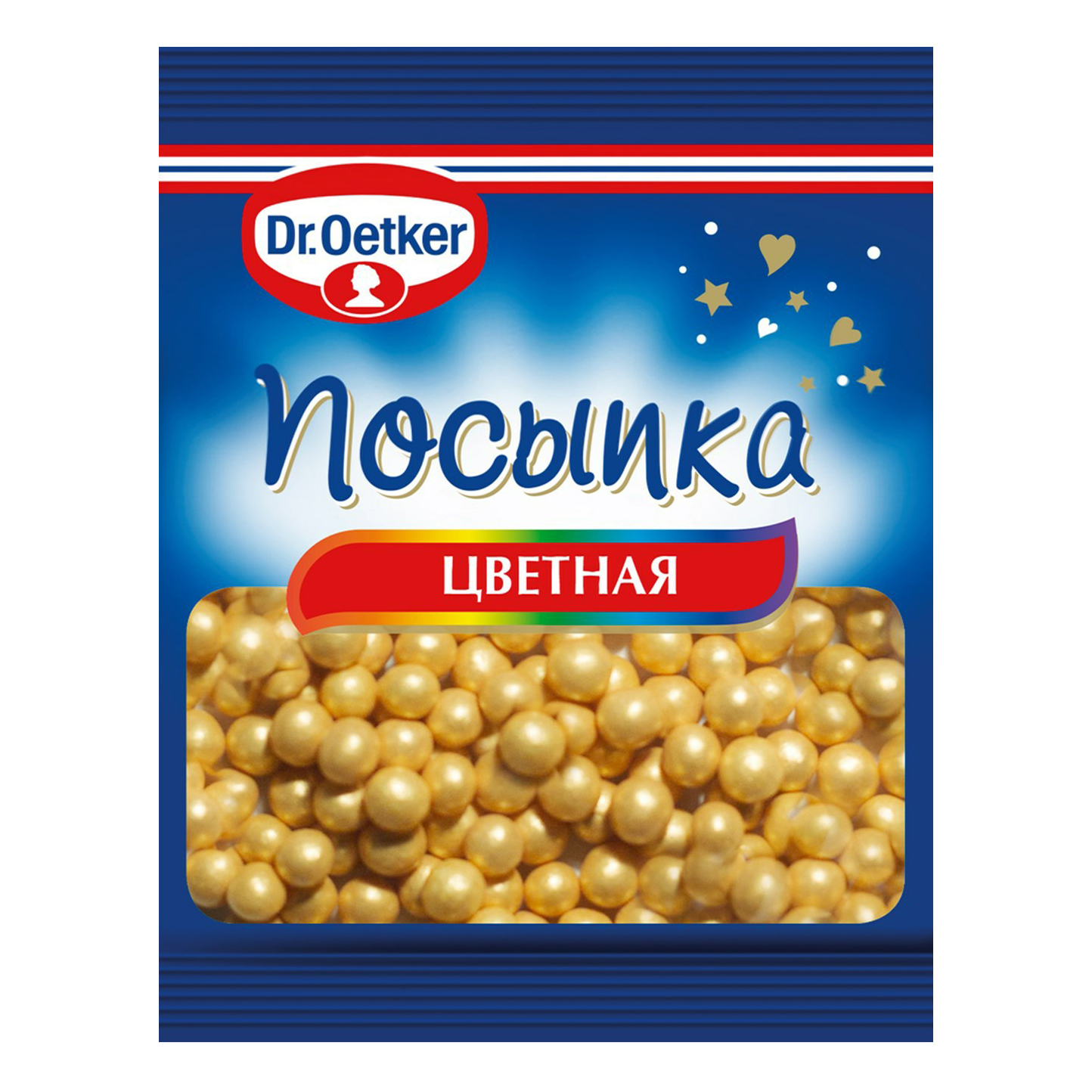 фото Посыпка кондитерская dr. oetker жемчужинки золотые 10 г dr.oetker