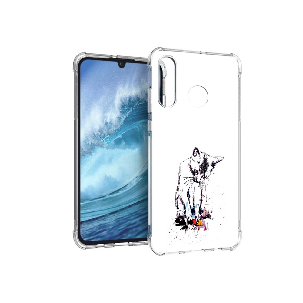 Чехол MyPads Tocco для Huawei P30 Lite кот и микки