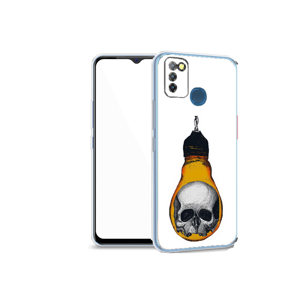 

Чехол MyPads Tocco для Infinix Hot 10 Lite череп в лампочке, Прозрачный, Tocco