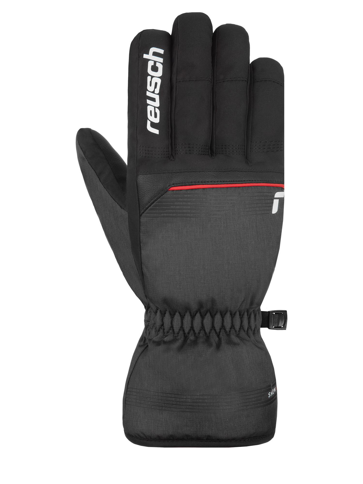 

Перчатки Reusch Snow King Blck/Blck Melang/Fire Red (Дюйм:11) 2024-25, Серый;черный, Snow King