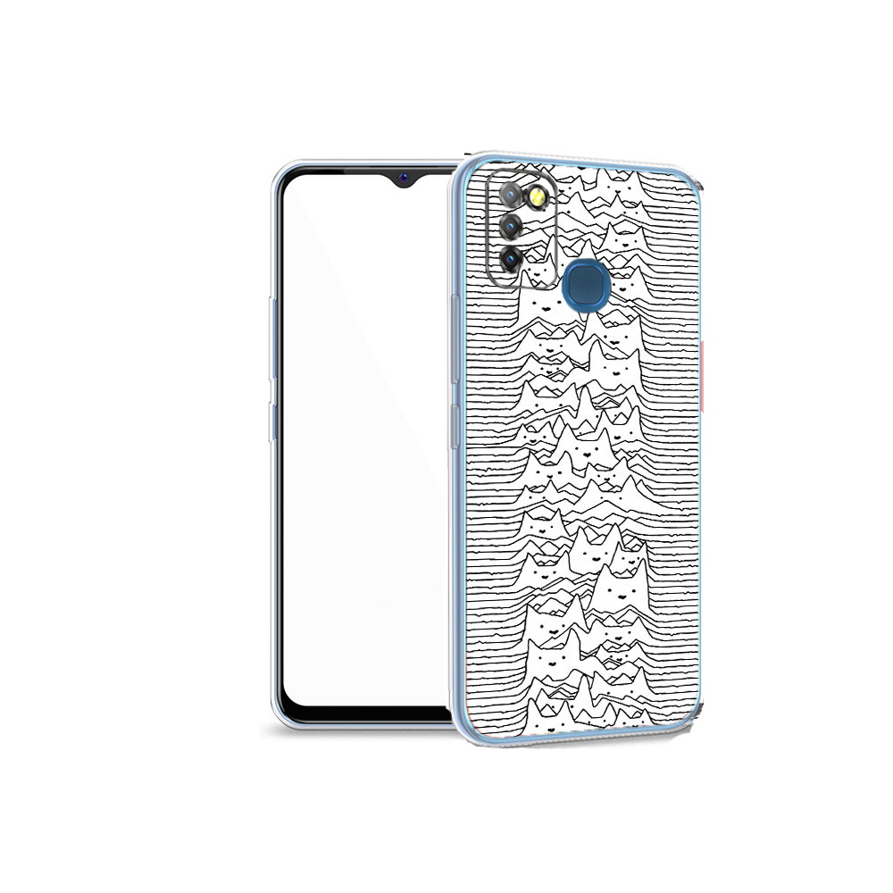 

Чехол MyPads Tocco для Infinix Hot 10 Lite черно белые коты 3D, Прозрачный, Tocco