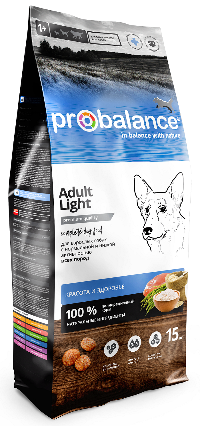 фото Сухой корм для собак probalance adult light, контроль веса, 15 кг