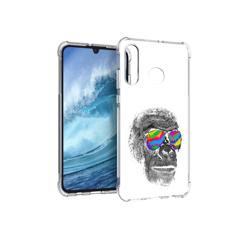 

Чехол MyPads Tocco для Huawei P30 Lite крутая обезьяна в очках, Прозрачный, Tocco