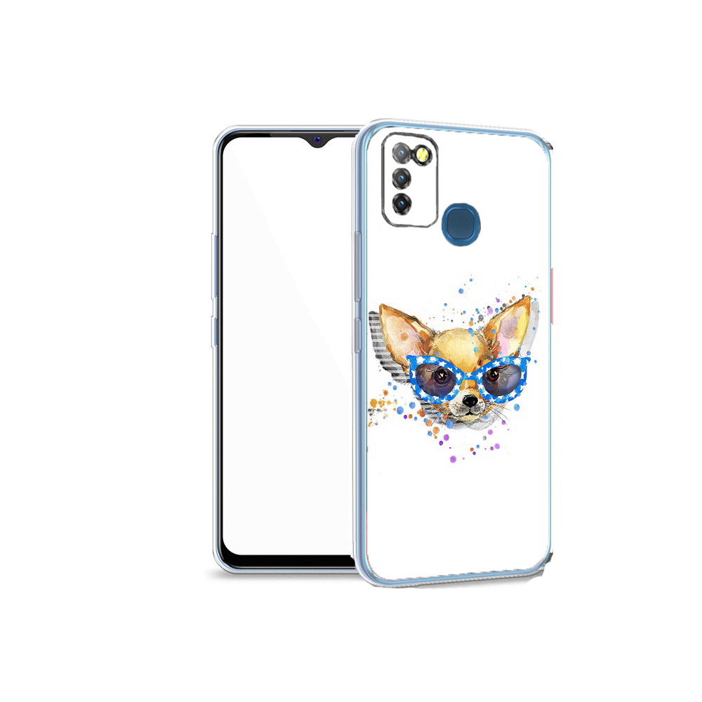 

Чехол MyPads Tocco для Infinix Hot 10 Lite чихуа-хуа в очках, Прозрачный, Tocco