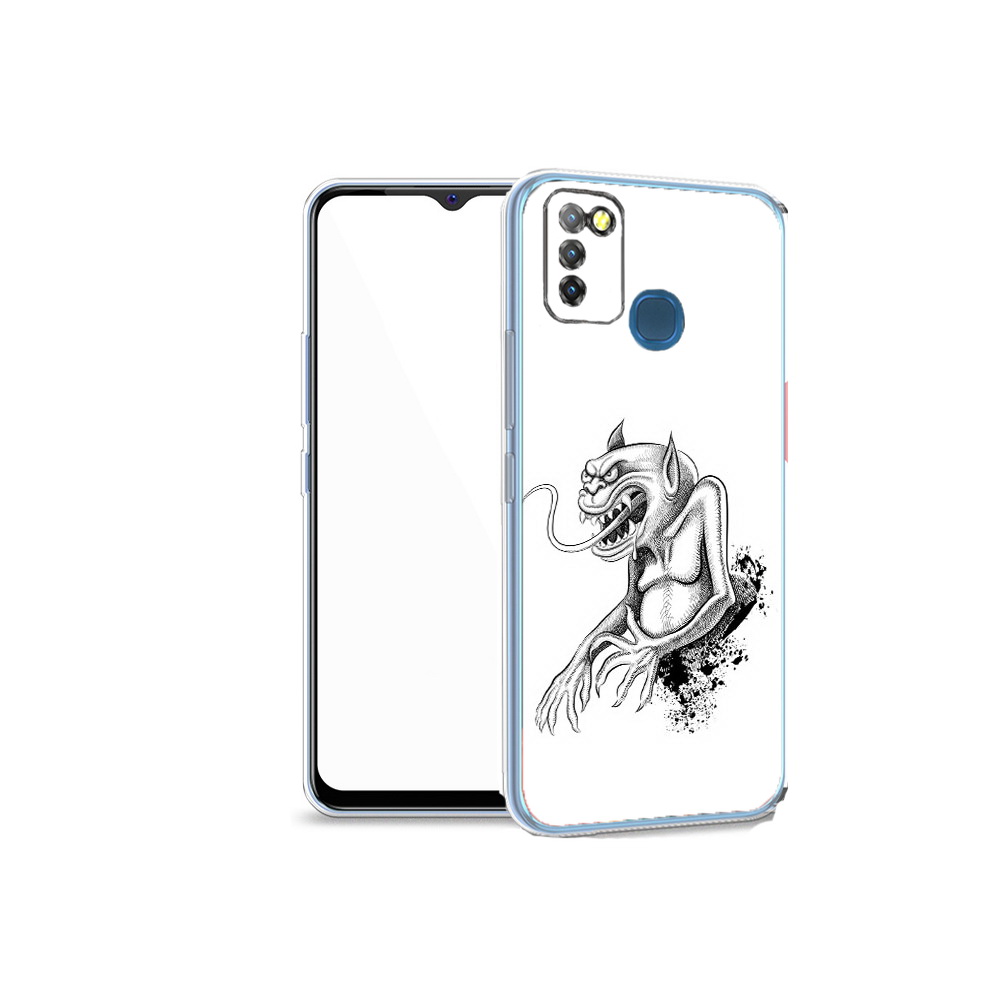 

Чехол MyPads Tocco для Infinix Hot 10 Lite чорт, Прозрачный, Tocco