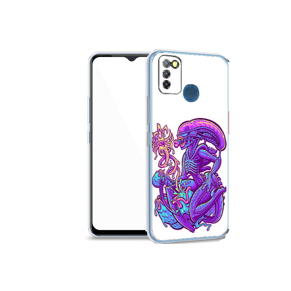 

Чехол MyPads Tocco для Infinix Hot 10 Lite чужой фиолетовый цвет, Прозрачный, Tocco