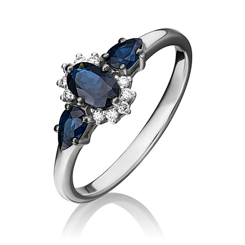 

Кольцо из золота р.  PLATINA jewelry 01-1454-00-105-1120-30, сапфир\бриллиант, 01-1454-00-105-1120-30