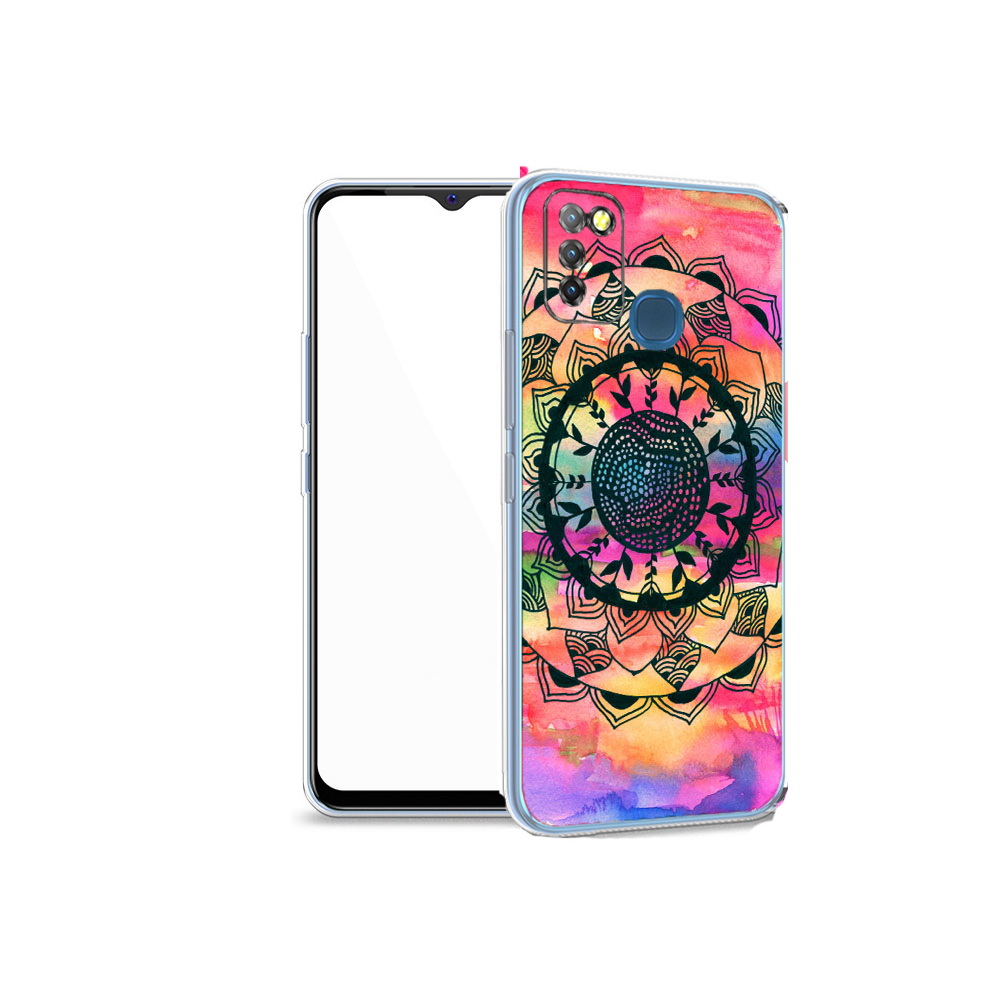 

Чехол MyPads Tocco для Infinix Hot 10 Lite яркая абстракция круглый цветок, Прозрачный, Tocco