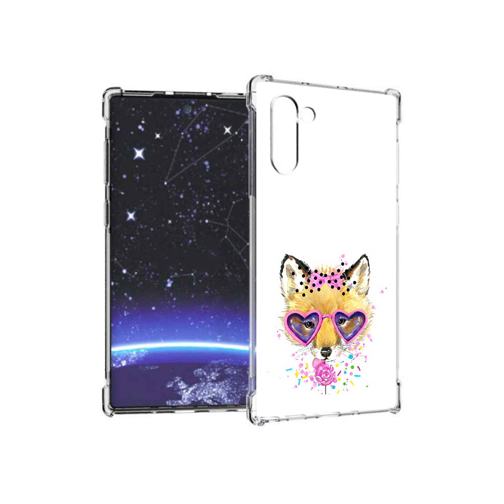 

Чехол MyPads Tocco для Samsung Galaxy Note 10 лисенок с бантиком (PT135782.511.441), Прозрачный, Tocco