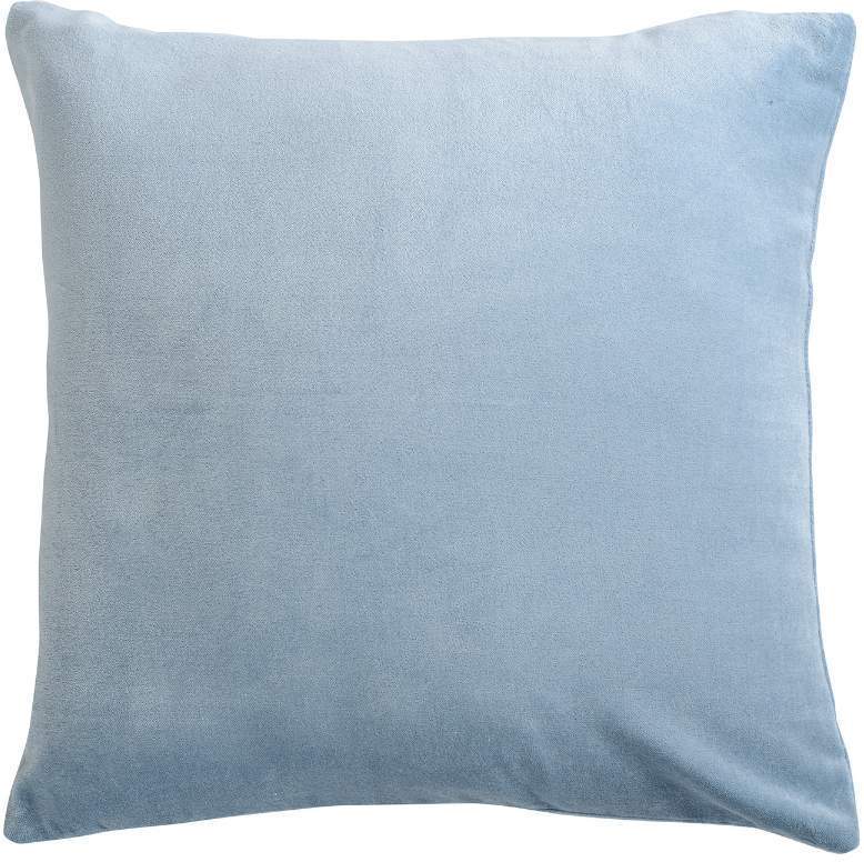 Подушка декоративная из хлопкового бархата светло-синего цвета Tkano TK19-CU0006