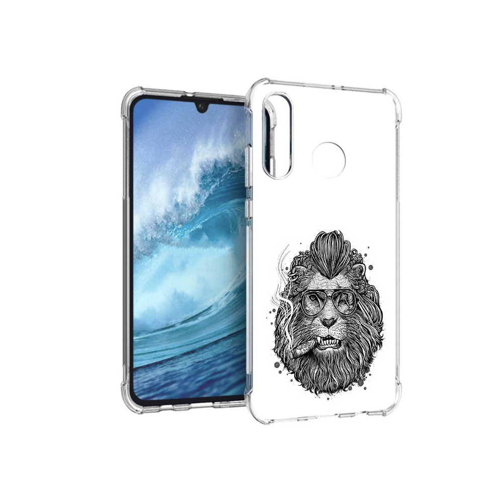 

Чехол MyPads Tocco для Huawei P30 Lite курящий лев, Прозрачный, Tocco
