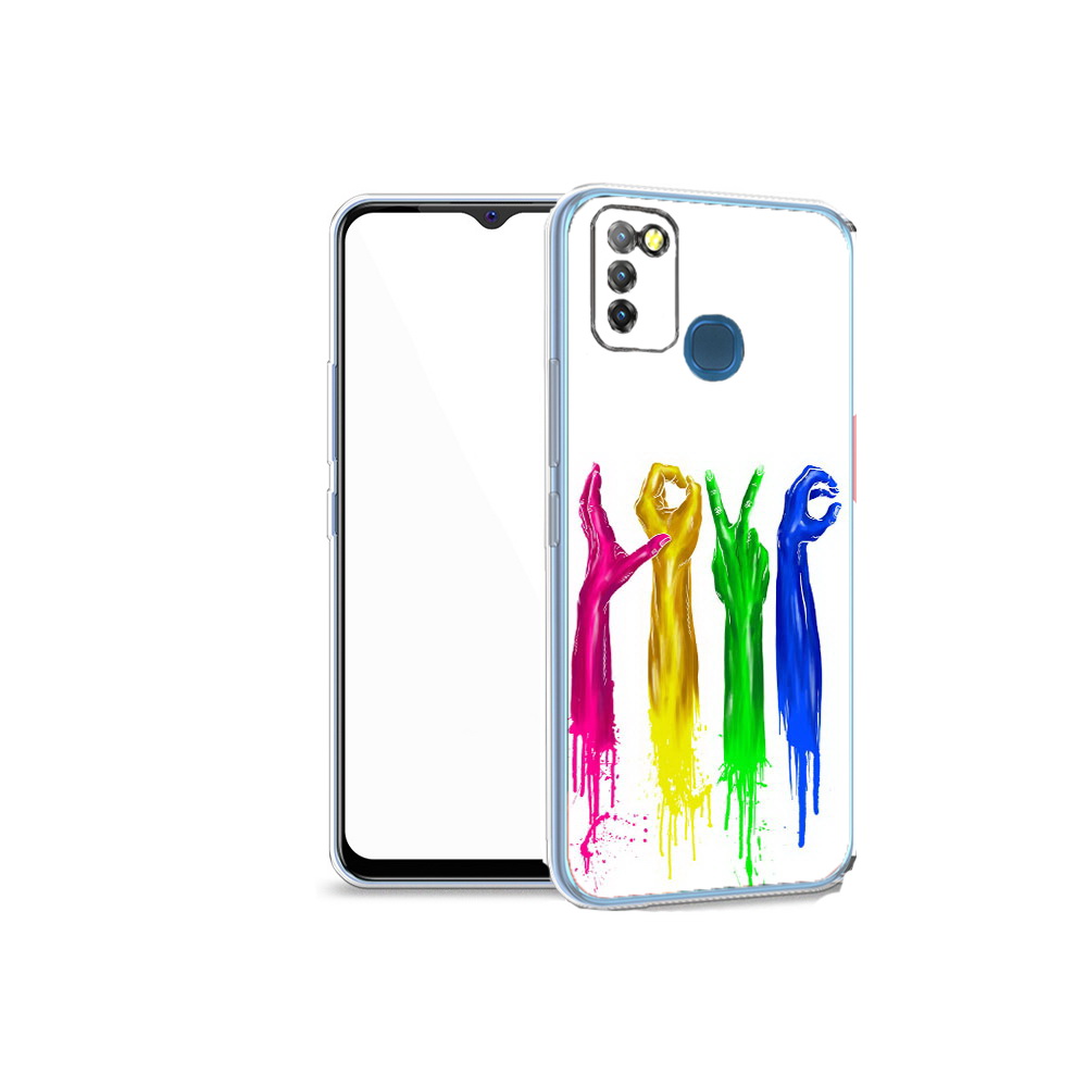 

Чехол MyPads Tocco для Infinix Hot 10 Lite яркие руки love, Прозрачный, Tocco