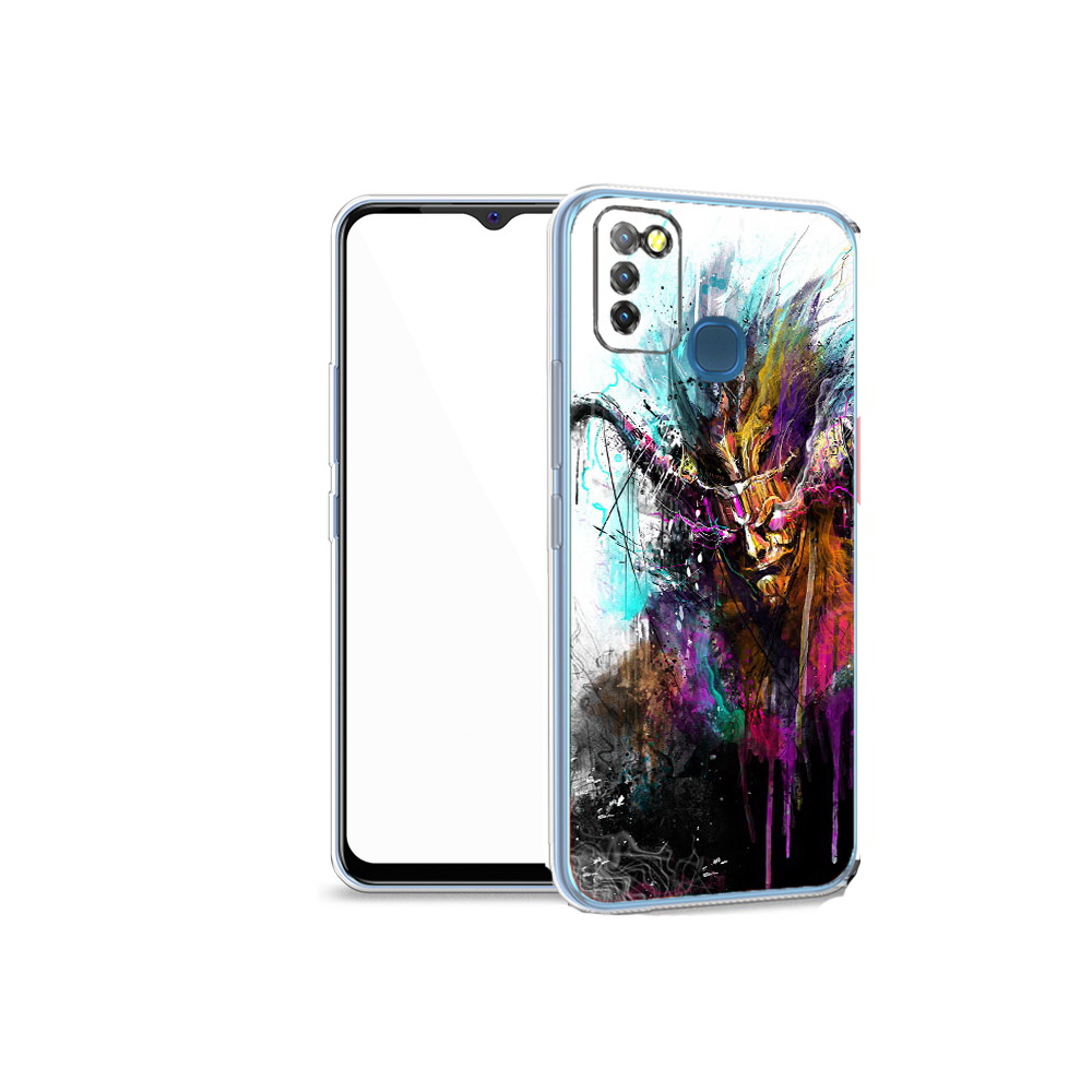 

Чехол MyPads Tocco для Infinix Hot 10 Lite яркий дьявол, Прозрачный, Tocco