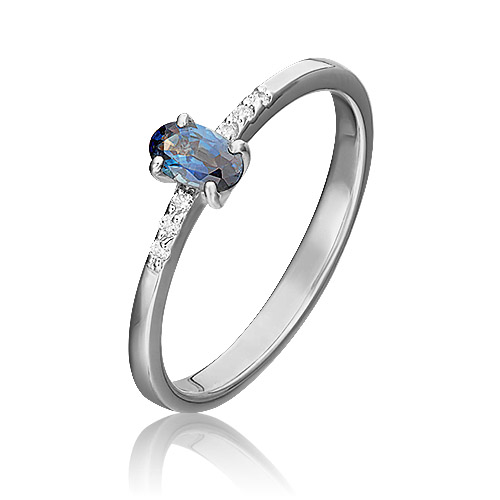 

Кольцо из золота р. 16,5 PLATINA jewelry 01-1470-00-105-1120-30, сапфир\бриллиант, 01-1470-00-105-1120-30