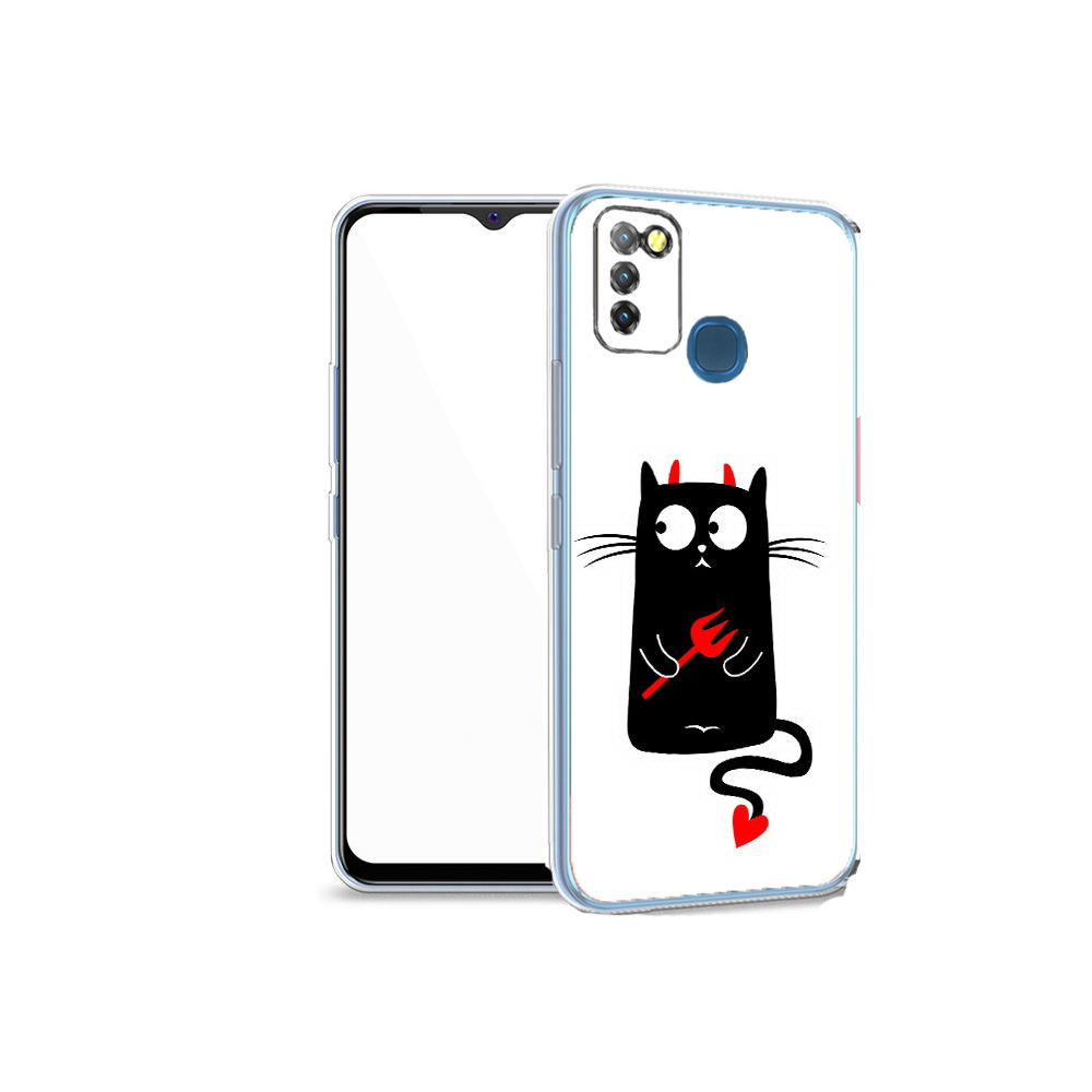 

Чехол MyPads Tocco для Infinix Hot 10 Lite Кот демон, Прозрачный, Tocco