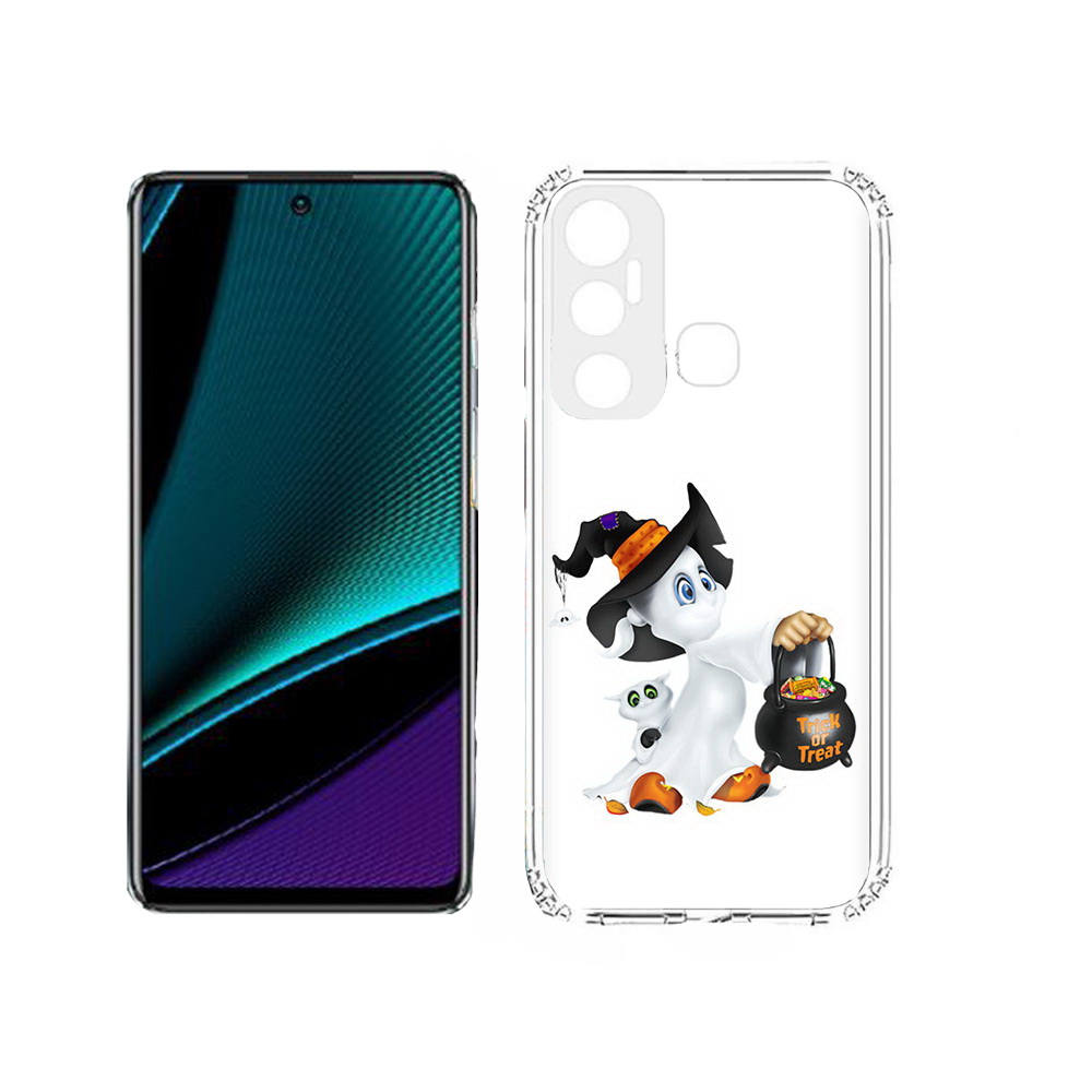 

Чехол MyPads Tocco для Infinix Hot 11s Маленький призрак, Прозрачный, Tocco