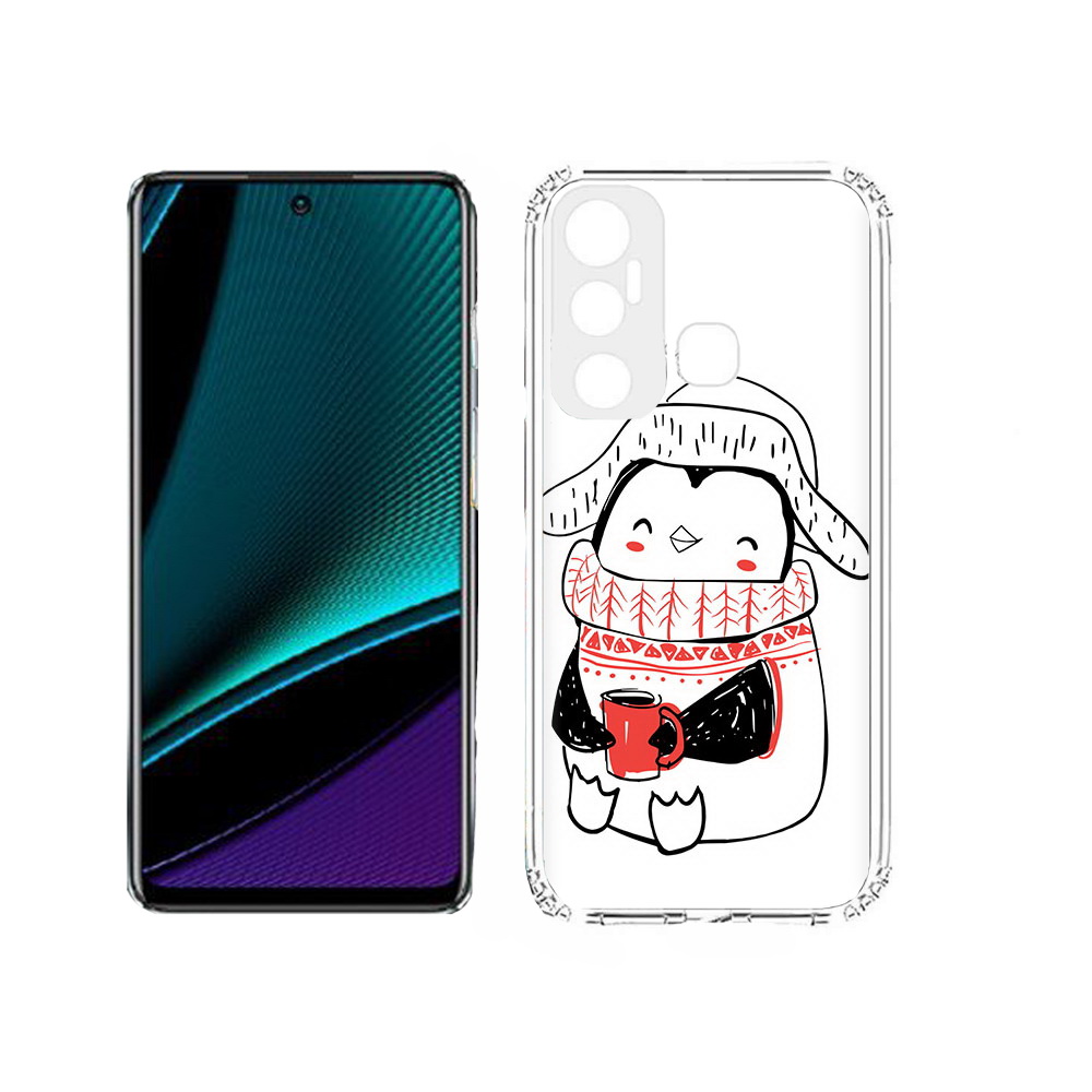 

Чехол MyPads Tocco для Infinix Hot 11s Милый пингвин, Прозрачный, Tocco