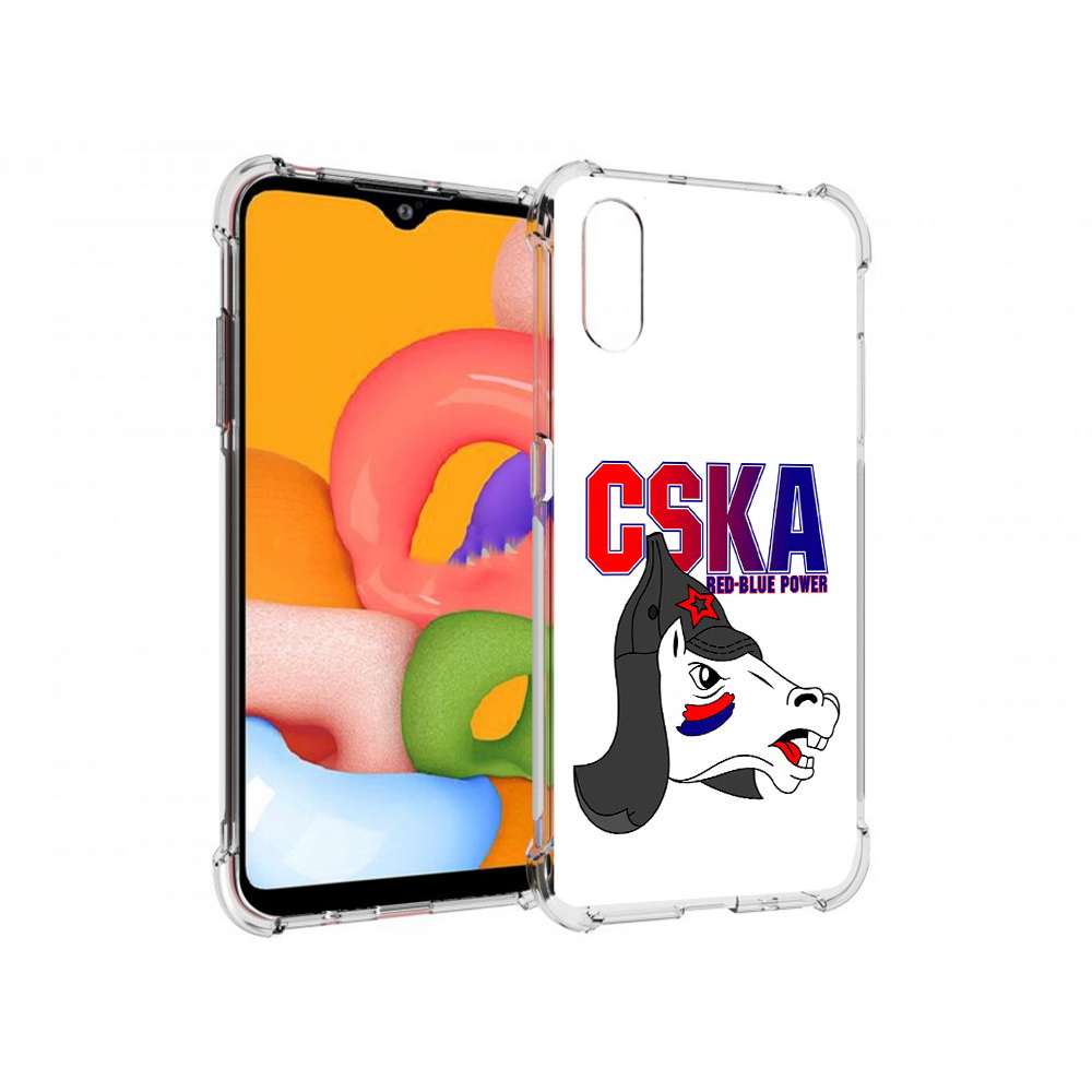 

Чехол MyPads Tocco для Samsung Galaxy A01 ФК ЦСК лошадка россия (PT144711.509.179), Прозрачный, Tocco
