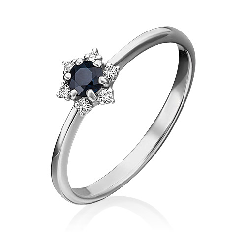 

Кольцо из золота с сапфиром/бриллиантом р. 17 PLATINA jewelry 01-1476-00-105-1120-30, 01-1476-00-105-1120-30