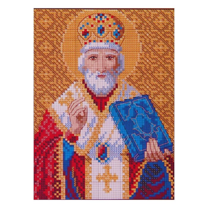 

Алмазная мозаика «Святого Николая Чудотворца» 20 × 27 см, 34 цв. + наклейка