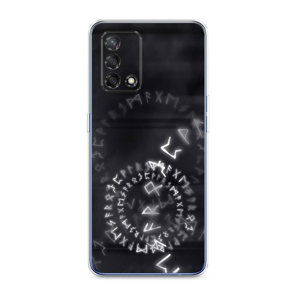 

Чехол на OPPO A74 4G "Руны", Серый;черный, 256050-3