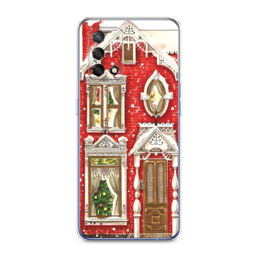 

Чехол на OPPO A74 4G "Пряничный домик", Белый;красный;зеленый, 256050-5