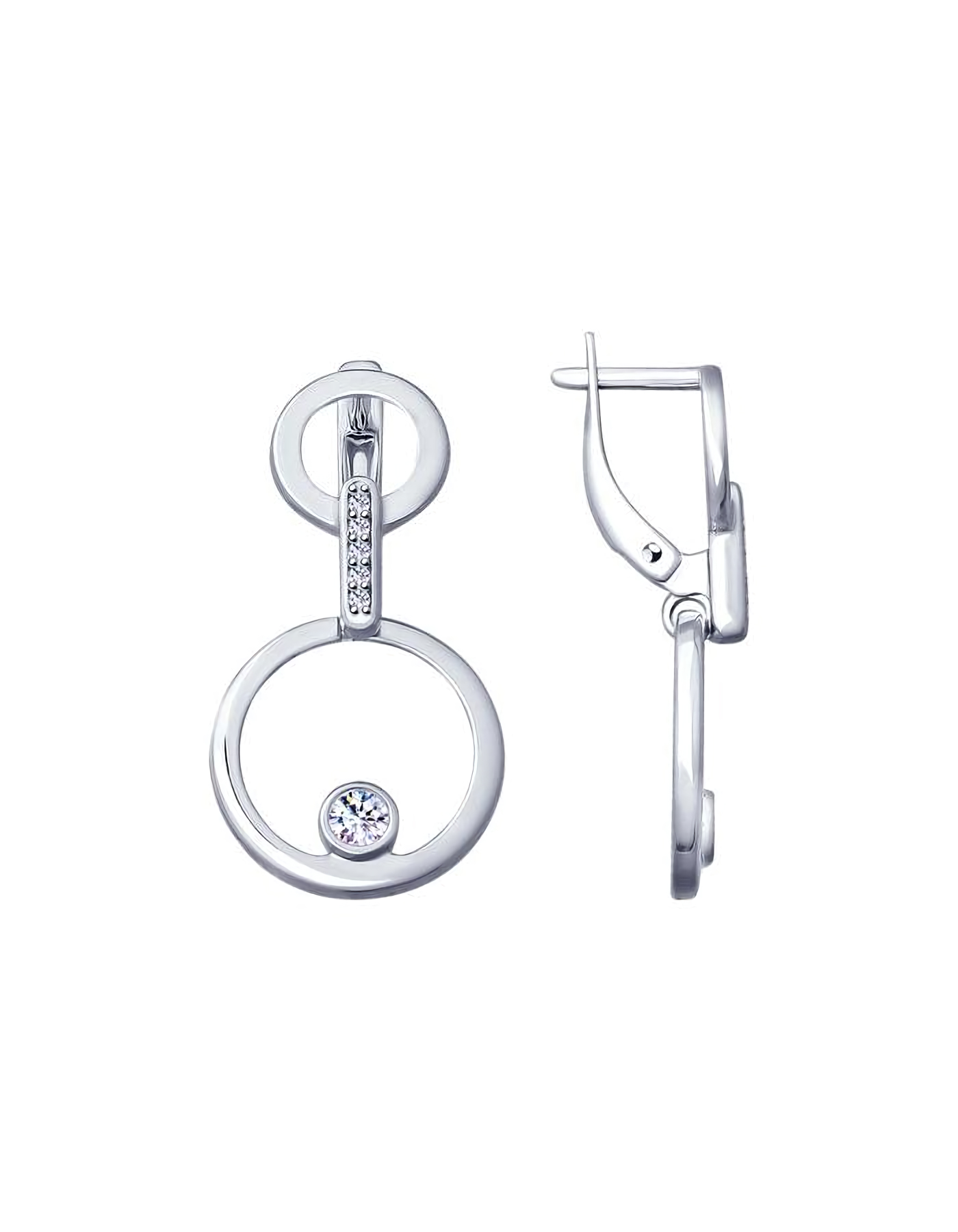 

Серьги подвески из серебра TEO MAORI 894022968, фианит, 894022968