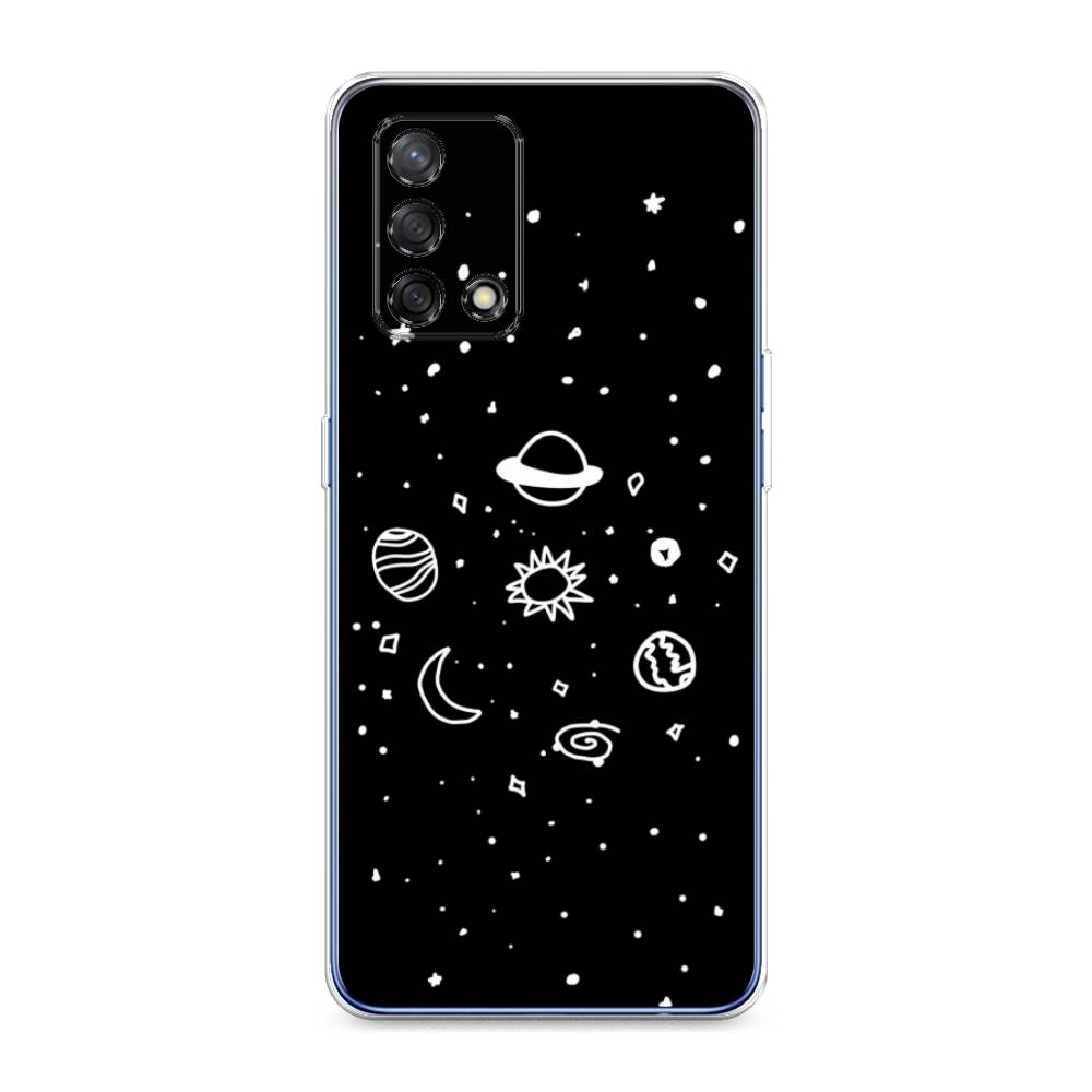 

Чехол на OPPO A74 4G "Дудл солнечной системы", Бежевый;серый, 256050-2
