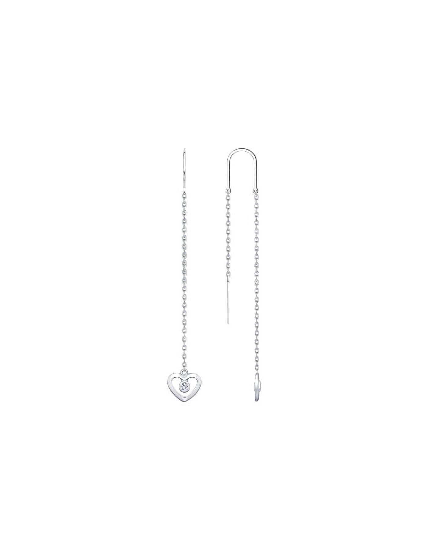 

Серьги продевки из серебра TEO MAORI 894023128, фианит, 894023128