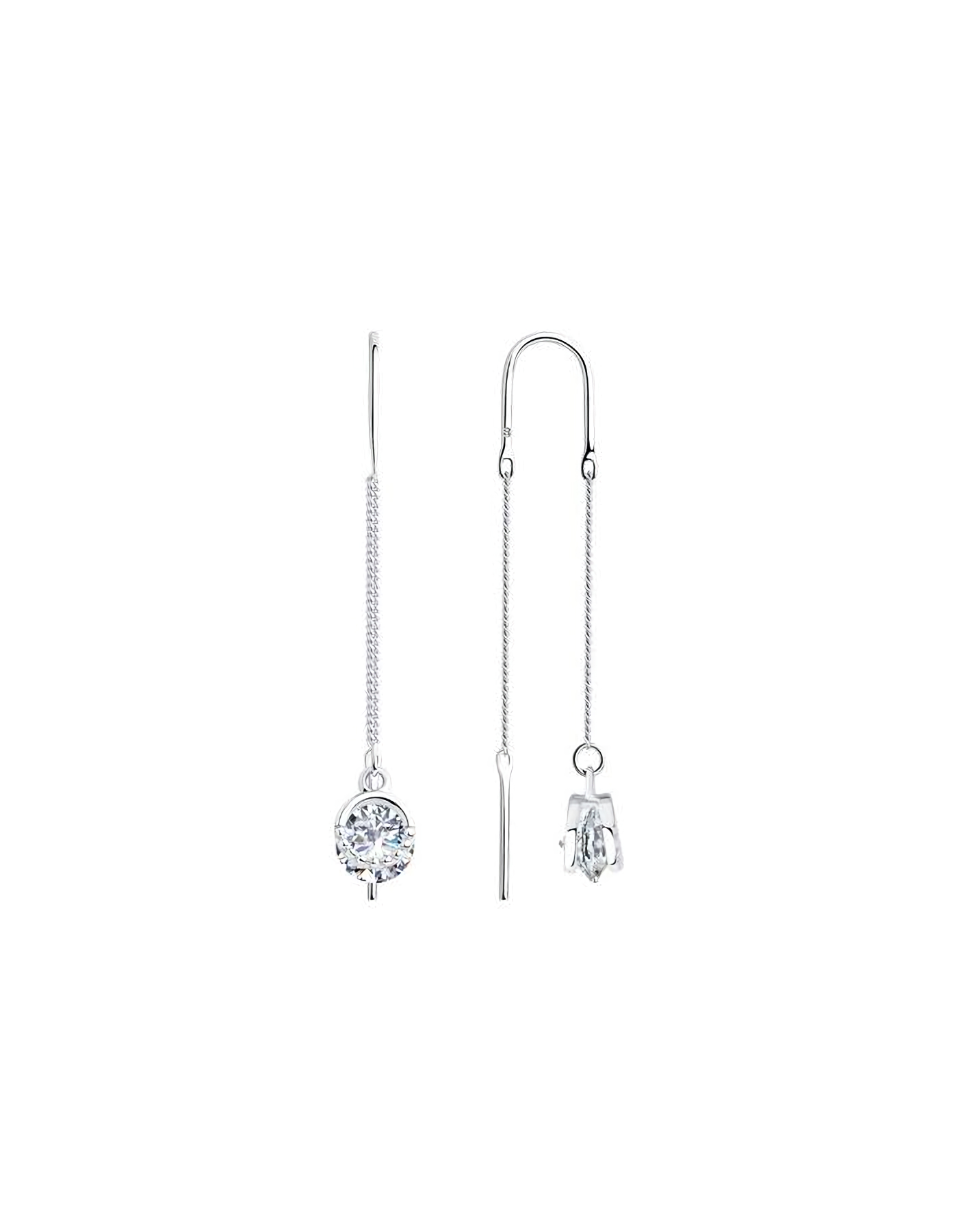 

Серьги продевки из серебра TEO MAORI 894023434, фианит, 894023434