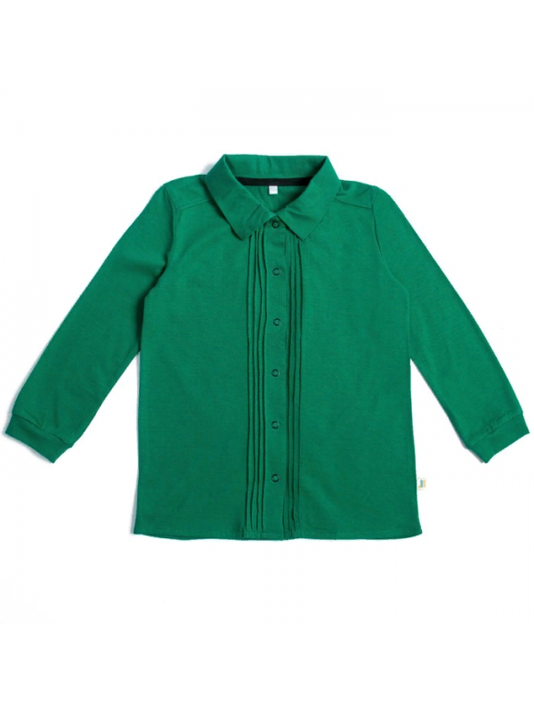Блузка на кнопках для девочки MYBABYGOLD Бл-178, зеленый, размер 80