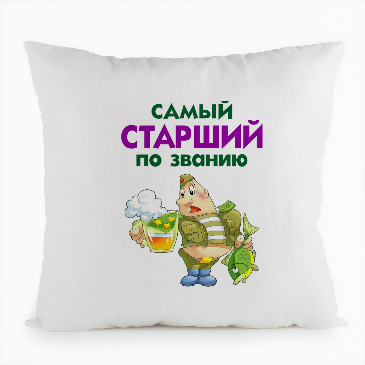 

Подушка белая CoolPodarok Самый лучший по званию, Белый