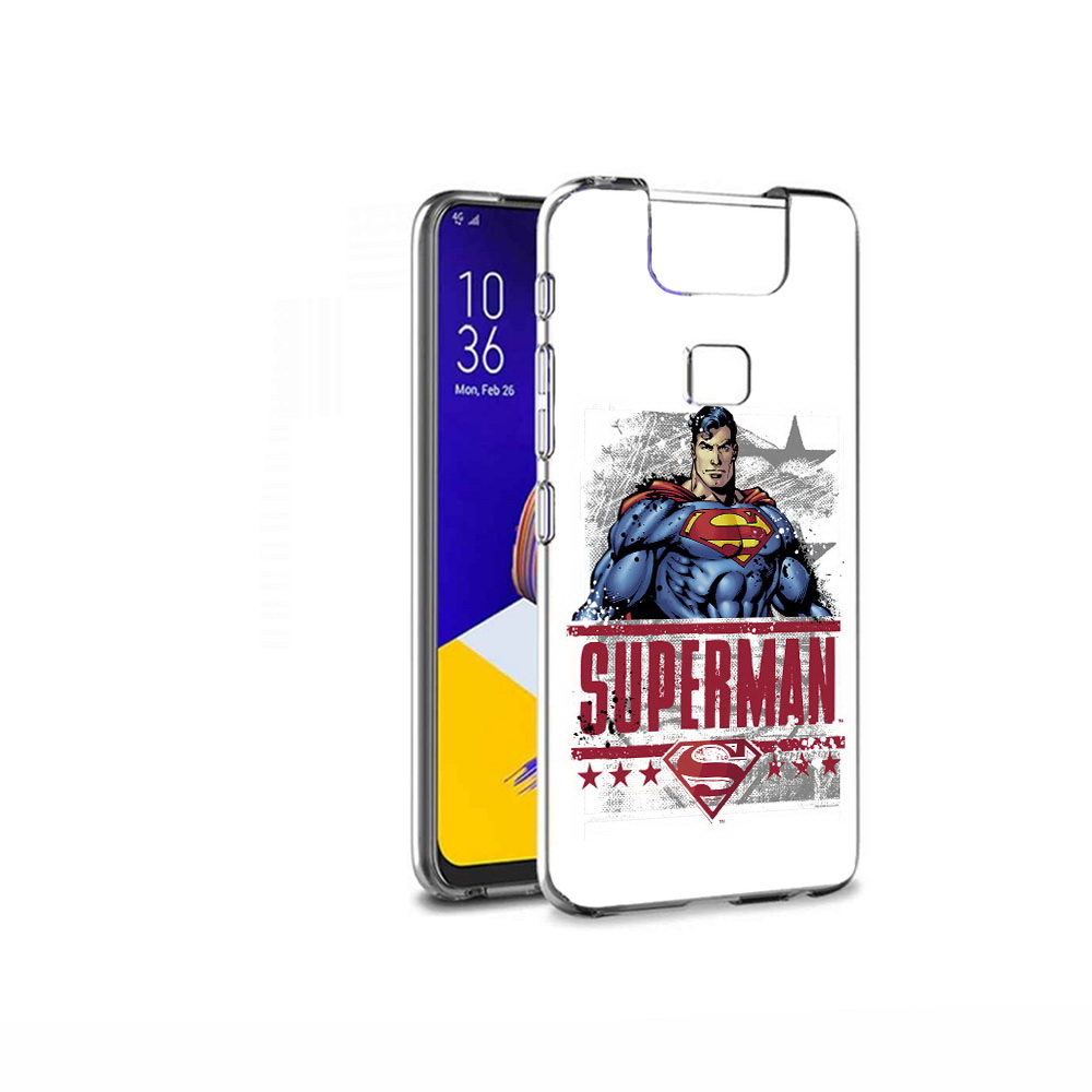 

Чехол MyPads Tocco для Asus ZenFone 6 (ZS630KL) рисунок супермен, Прозрачный, Tocco