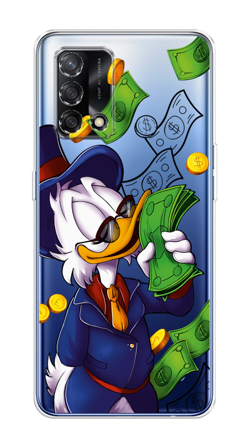 

Чехол на OPPO A74 4G "Scrooge McDuck with Money", Синий;зеленый;белый, 256050-6