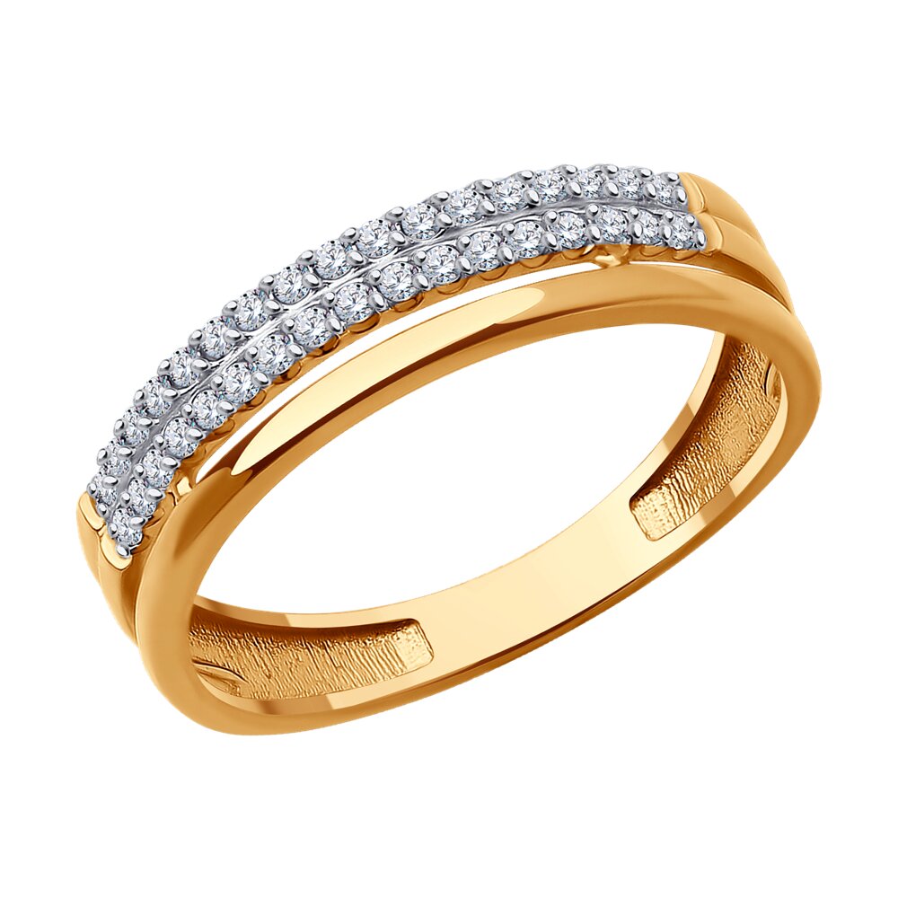 

Кольцо из золота р.  Diamant 31-110-02460-1, фианит, 31-110-02460-1
